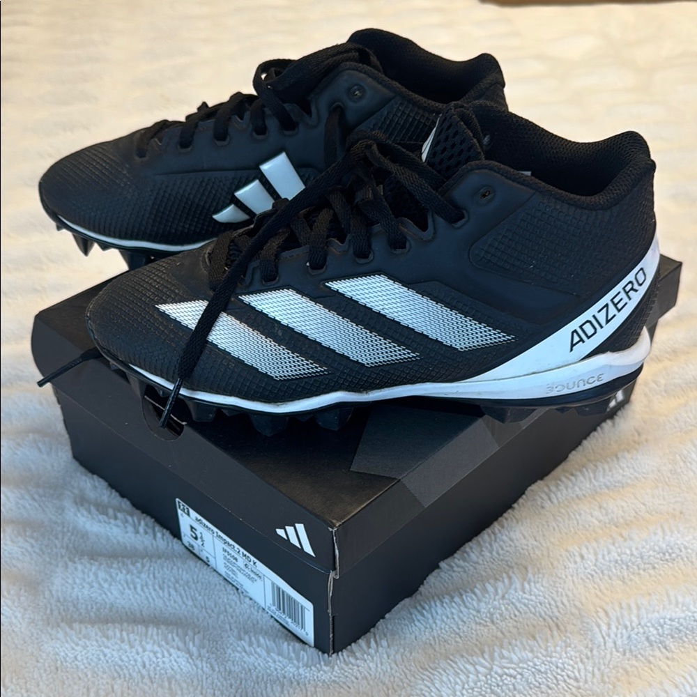 adidas Black White Adizero football Cleats